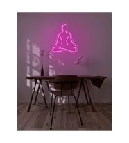 Yoga Yapan İnsan Figürlü Neon Tabela