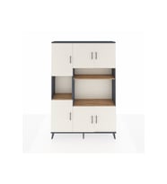 Arges Dolap 9 Raflı 6 Kapaklı 132x30x195 Antrasit-Aytaşı/Çam