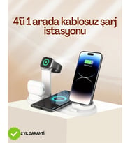 4 Cihazı Aynı Anda Şarj Edebilen Kablosuz Şarj İstasyonu Çok Yönlü ve Pratik Tasarım