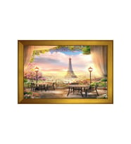 Manzara Temalı Kanvas Tablo 80 x 110 cm Gold Çerçeve