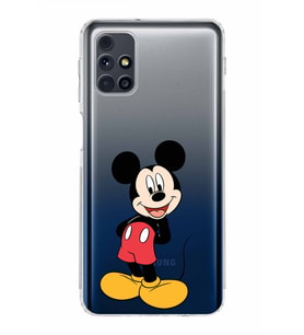 Samsung Galaxy M31s  Kamera Korumalı Kapak Mickey Mouse Tasarımlı  Şeffaf  Kılıf