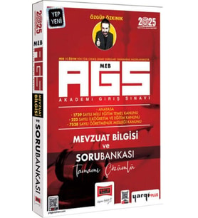 2025 MEB AGS Mevzuat Bilgisi ve Tamamı Çözümlü Soru Bankası Yargı Yayınları