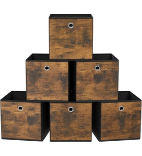 Songmics Saklama Kutusu, 6'Lı Set, Düzenleme Kutuları, Dokusuz Kumaş, Katlanır Kutu, 26 X 26 X 28 Cm (Çok Renkli)
