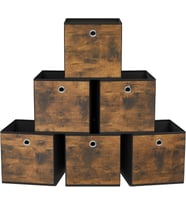 Songmics Saklama Kutusu, 6'Lı Set, Düzenleme Kutuları, Dokusuz Kumaş, Katlanır Kutu, 26 X 26 X 28 Cm (Çok Renkli)