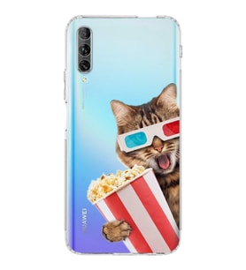 PrintiFy Huawei P Smart Pro ile Uyumlu Kedi 1 Kamera Korumalı Şeffaf Kılıf