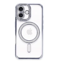 Apple iPhone 16 Plus Kılıf Joke Simli Magneticsafe Kılıf - Mavi