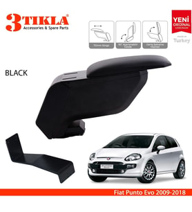 Fiat Punto Evo 2009-2018 Delmesiz Çelik Ayaklı Siyah Kolçak Kol Dayama
