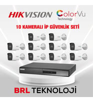 Hikvision 10 Kameralı 4 Mp ColorVu İp Güvenlik Kamera Seti DS-2CD1047G2H-LIUF (Dahili Mikrofonlu)