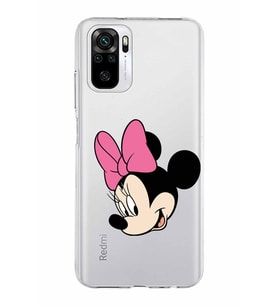 Xiaomi Redmi Note 10 Uyumlu Kapak Minnie Mouse Tasarımlı Şeffaf Silikon Kılıf