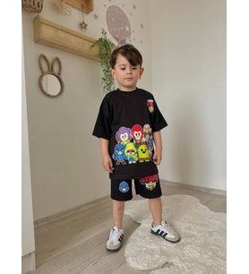 Cg Kids Karakter Baskılı Erkek Çocuk Alt Üst Takım (Siyah)
