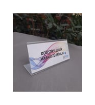 15x7 cm Şeffaf Değiştirilebilir Masaüstü Isimlik
