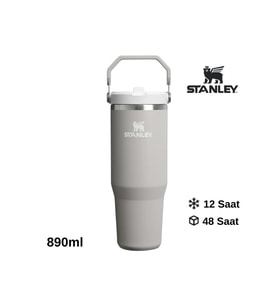 Stanley The IceFlow Flip Straw Pipetli Termos Bardak 0.89 LT Matara (Gri)