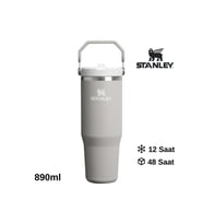 Stanley The IceFlow Flip Straw Pipetli Termos Bardak 0.89 LT Matara (Gri)