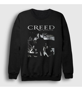 Presmono Unisex Siyah Weathered Müzik Creed Sweatshirt 530371tt