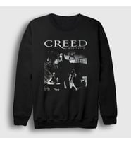 Presmono Unisex Siyah Weathered Müzik Creed Sweatshirt 530371tt