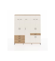 Arges Dolap 11 Raflı 4 Çekmeceli 2 Askılı 220x30x243 Çam-Aytaşı/Çam