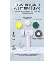 Özel Üretim 5 in 1 Kablosuz Şarjlı Temizlik Fırçası Döner Başlıklı Banyo Mutfak Fayans Temizleme Set