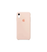 Apple iPhone XR Uyumlu Logolu Içi Kadife Altı Açık Lansman Pudra Pembe Silikon Kılıf