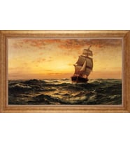 Çerçeveli Paspartulu Manzara Tablo bm0557 (Gold)