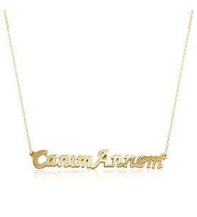 Kişiye Özel 925 Ayar Gümüş Canım Annem Kolye (Gold)