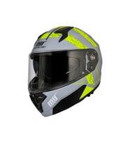 Motosiklet Çene Açılır Kask Güneş Vizörlü Ece 22.06 Sertifikalı Yeni Sezon Motor Kaskı V2 Yeşil Gri