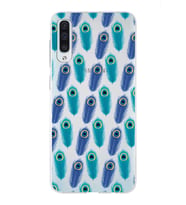 PrintiFy Samsung Galaxy A50 ile Uyumlu 1mm Slim Fit Nazar Boncuğu 4 Baskılı Şeffaf  Kılıf