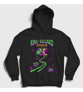 Presmono Unisex Siyah Stadthalle King Gizzard And The Lizard Wizard Kapüşonlu Sweatshirt 493511tt