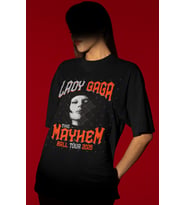 Tasarım Lady Gaga Mayhem Şarkıcı Baskılı Unisex Oversize Tişört