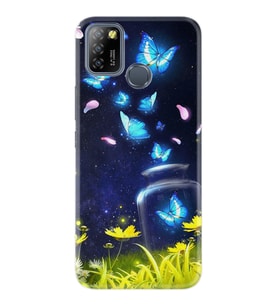 INFINIX Smart 4 5 6 Zero 8 S5 Pro Kılıf Desemli Silikon Neon Butterflys 1309