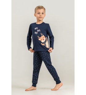 3-9 Yaş Erkek Çocuk New Year'S Banter Süprem Pijama Takım Lacivert
