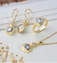 Else Silver Nostalji Tek Taş Gümüş Set