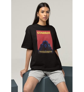 The Weekend Starboy Albüm Baskılı Unisex Tişört, Oversize Rapper Rap Tişört