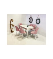 6 Kişilik Açılır Masa Sandalye Takımı Mutfak Masası Takımı Salon Masası Yemek Masası Masa Takımı