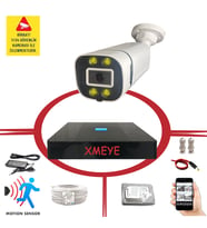 Bises 1 Kameralı Hareket Algılayan 5 MP Lens 4 Warm Led Gece Renkli Gösteren Güvenlik Kamerası Seti BS 604W