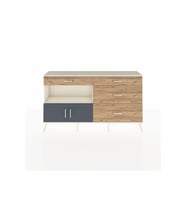 Arges Konsol Tek Raflı 4 Çekmeceli 2 Kapaklı 176x30x99 Aytaşı-Antrasit/Çam