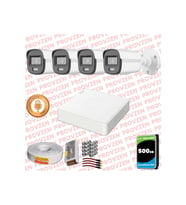 Provzen Hikvision 4'lü Full HD Güvenlik Kamerası Set 7/24 Renkli, Mikrofonlu, Olay Anında Bildirim