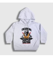 Presmono Unisex Çocuk Beyaz Training Goku Anime Dragon Ball Kapüşonlu Sweatshirt 237260tt