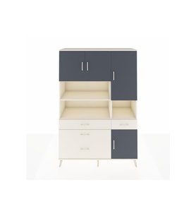 Hyperion Dolap 9 Raflı 4 Çekmeceli 4 Kapaklı 132x44x195 Aytaşı-Antrasit/Aytaşı