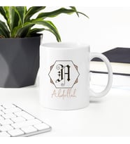 İsme Özel Monogram Logolu Kupa (Beyaz)
