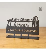 Gayrimenkul Danışmanı Metal İsimlik - Emlak ve Gayrimenkul Masaüstü İsimlik - Emlakçı İsimlik - Kişiye Özel İsimlik