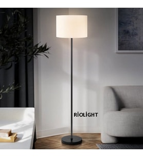 RİOLİGHT RUSTİK,VİNTAGE,RETRO3 SİYAH METAL GÖVDE KREM KUMAŞ BAŞLIK 1XE27 LAMBADER KÖŞE LAMBASI (Siyah-Lacivert)