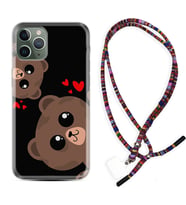 Apple iPhone 11 12 13 14 Pro Max Kılıf Boyun Asklı Rasta Silikon Love Animals 1780
