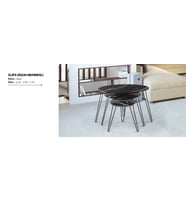 Zigon OSM 11819 ELİPS Model Çelik V Ayak Parlak Siyah Desen Mdf Tabla El Yapım