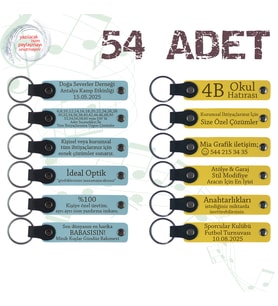 Gök Mavi & Sarı, 54’lü Set, İsim Ve Mesajlı Anahtarlık, İngilizce Öğretmeninden Öğrencilere Anı