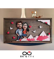 BK Gift Özel Yapım Kabartma Figür Temalı Karikatür Çiftler Meşe Ağacı Ahşap Tablo, Sevgililer Günü Hediyesi, Yıl Dönümü Hediyesi, Ev Hediyesi-11