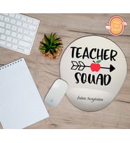 Kişiye Özel Kalp Temalı Öğretmen Takımı Yazılı Mouse Pad Bilek Destekli