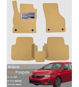 HONDA CİTY (2019-2024) Uyumlu EVA Paspas Tam Set–Araca Özel,Su Geçirmez,Kolay Montaj