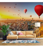 Kapadokya Sıcak Hava Balon Manzaralı Duvar Kağıdı Baskı