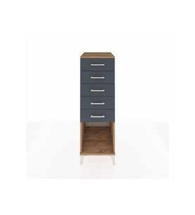 Kronos Dolap 5 Çekmeceli 44x59x134 Çam-Antrasit