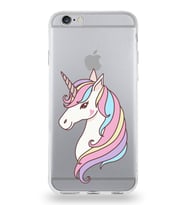 Apple iPhone 6S Uyumlu Kapak Unicorn Tasarımlı Şeffaf Silikon Kılıf